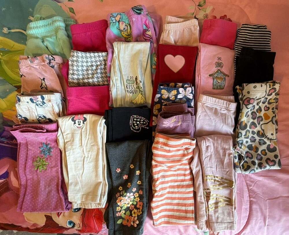 Toddler Girls Assorted Leggings, Pants, PJ Pants - Lot Of 24